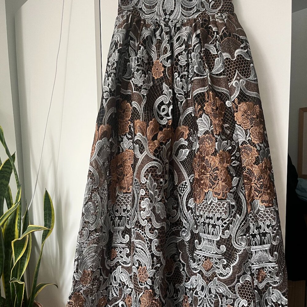 Ganni Lace A-Line Ball Skirt